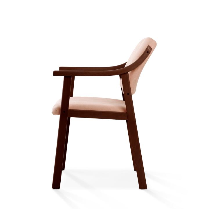 Silla de madera con asiento y respaldo tapizado CALPE NOGAL