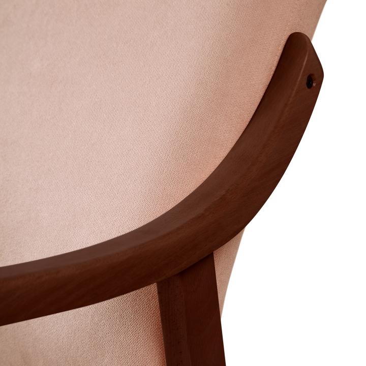 Silla de madera con asiento y respaldo tapizado CALPE NOGAL