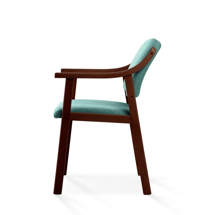 Silla de madera con asiento y respaldo tapizado CALPE NOGAL