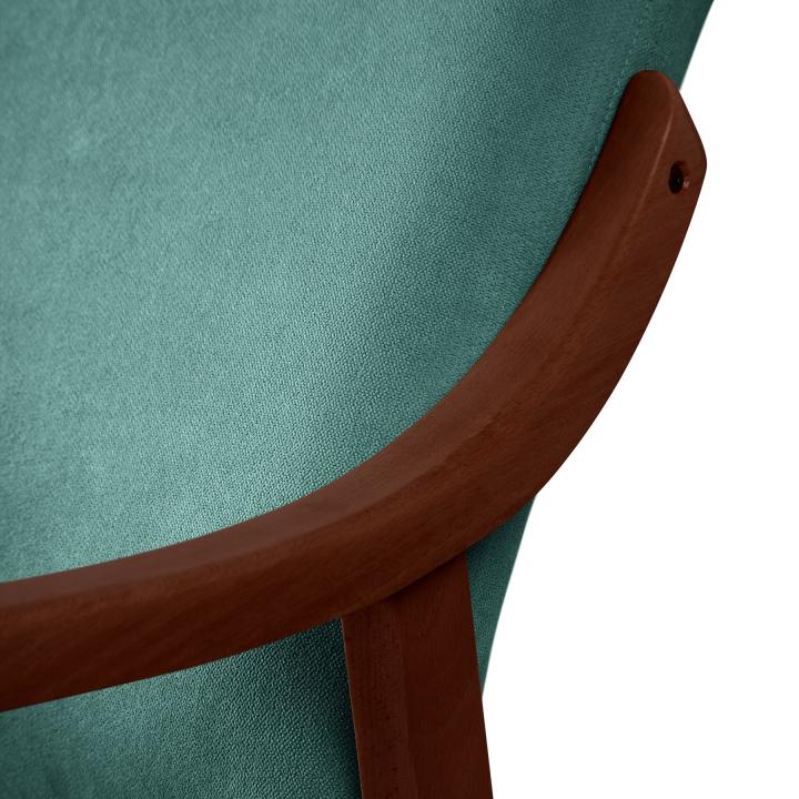 Silla de madera con asiento y respaldo tapizado CALPE NOGAL