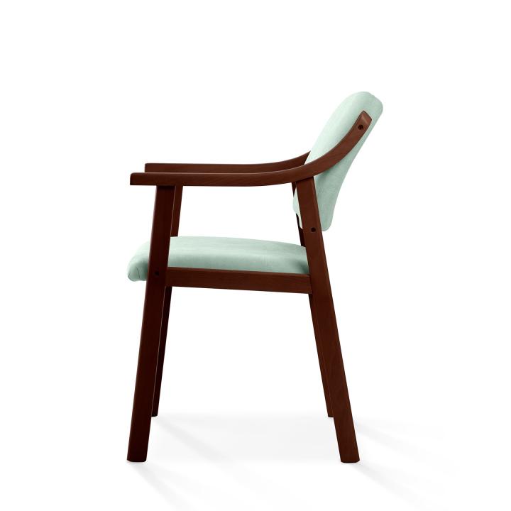 Silla de madera con asiento y respaldo tapizado CALPE NOGAL