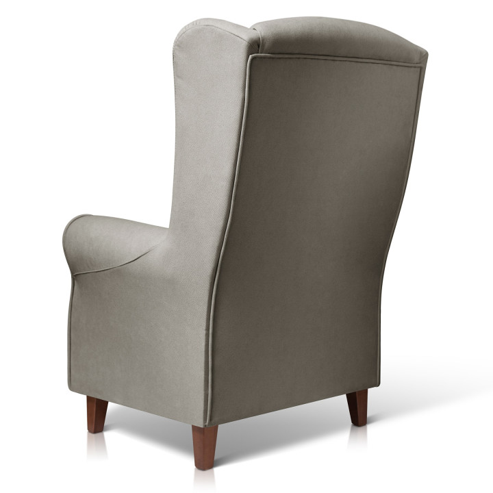 Sillón orejero grande XXL grande modelo Irene tapizado en tela anti manchas
