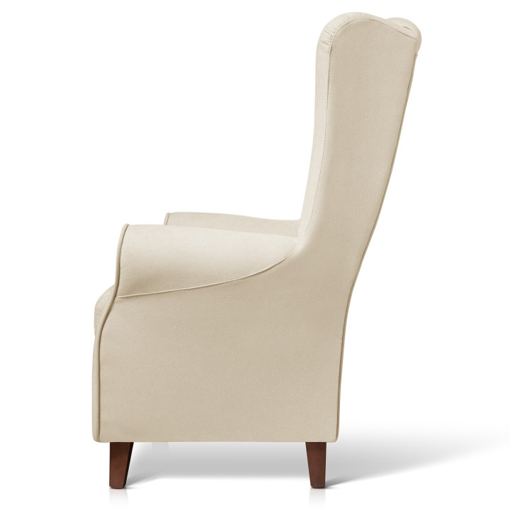 Sillón orejero grande XXL grande modelo Irene tapizado en tela anti manchas