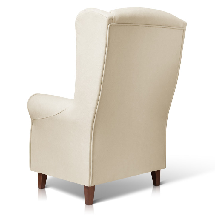 Sillón orejero grande XXL grande modelo Irene tapizado en tela anti manchas