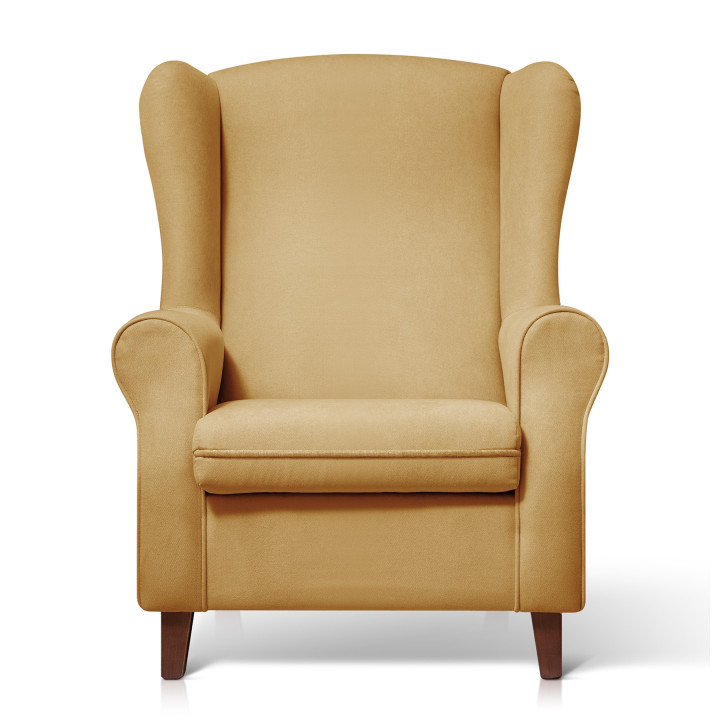 Sillón orejero grande XXL grande modelo Irene tapizado en tela anti manchas