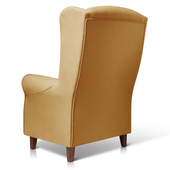 Sillón orejero grande XXL grande modelo Irene tapizado en tela anti manchas
