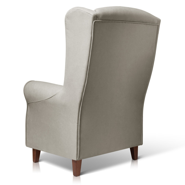 Sillón orejero grande XXL grande modelo Irene tapizado en tela anti manchas