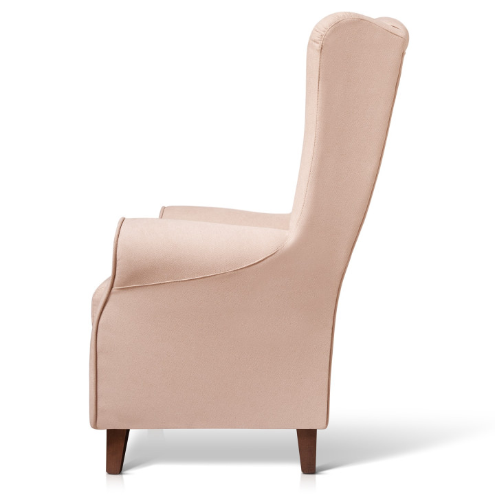 Sillón orejero grande XXL grande modelo Irene tapizado en tela anti manchas