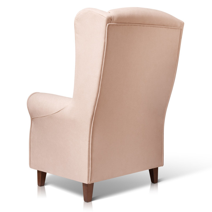 Sillón orejero grande XXL grande modelo Irene tapizado en tela anti manchas