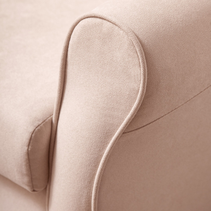 Sillón orejero grande XXL grande modelo Irene tapizado en tela anti manchas