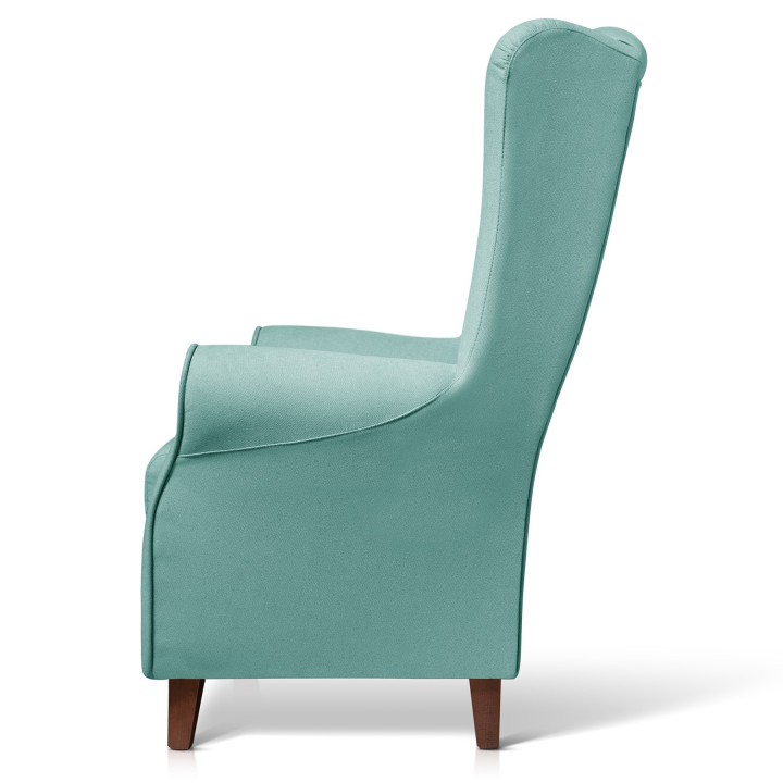 Sillón orejero grande XXL grande modelo Irene tapizado en tela anti manchas