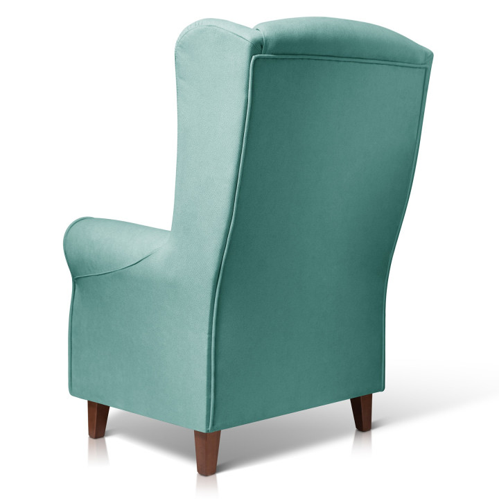 Sillón orejero grande XXL grande modelo Irene tapizado en tela anti manchas