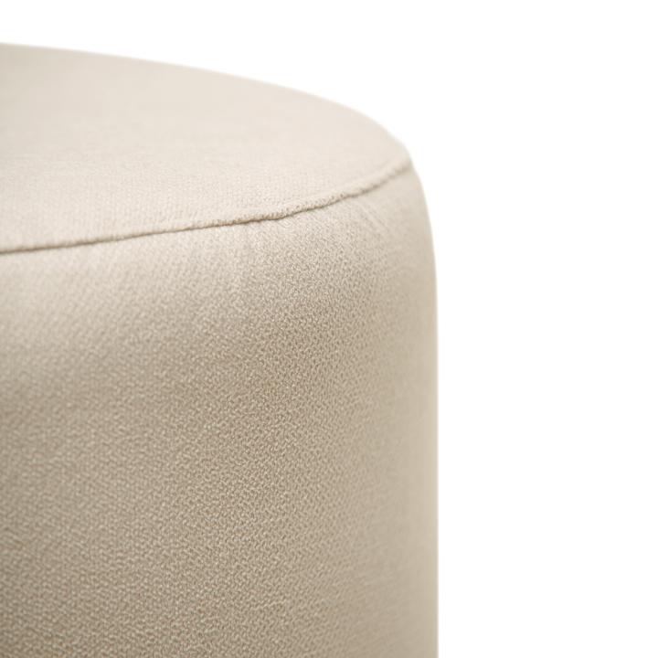 Puff reposapiés redondo NOA Tapizado en Tela Beige