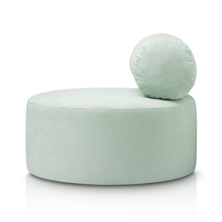 Sillón redondo acolchado tapizado en tela antimanchas CAMILA