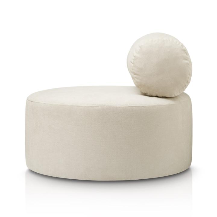 Sillón redondo acolchado tapizado en tela antimanchas CAMILA