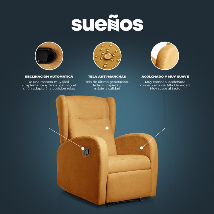 Sillón reclinable tapizado HOME