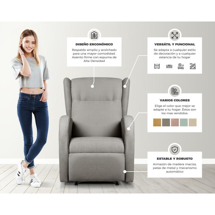 Sillón reclinable tapizado HOME