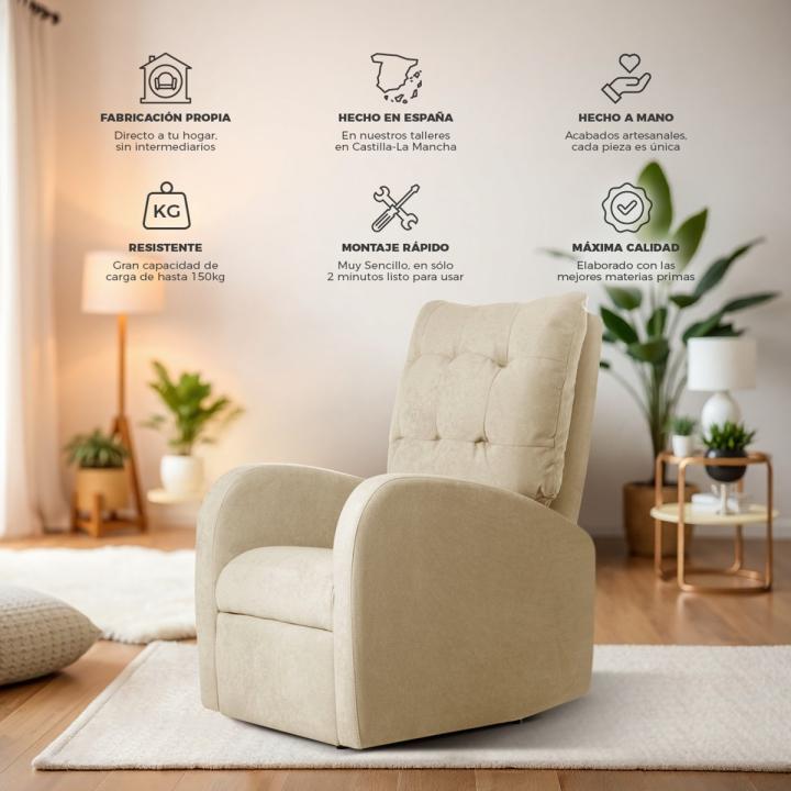 Sillón reclinable tapizado SOFT