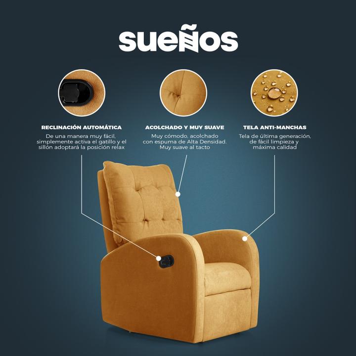 Sillón reclinable tapizado SOFT