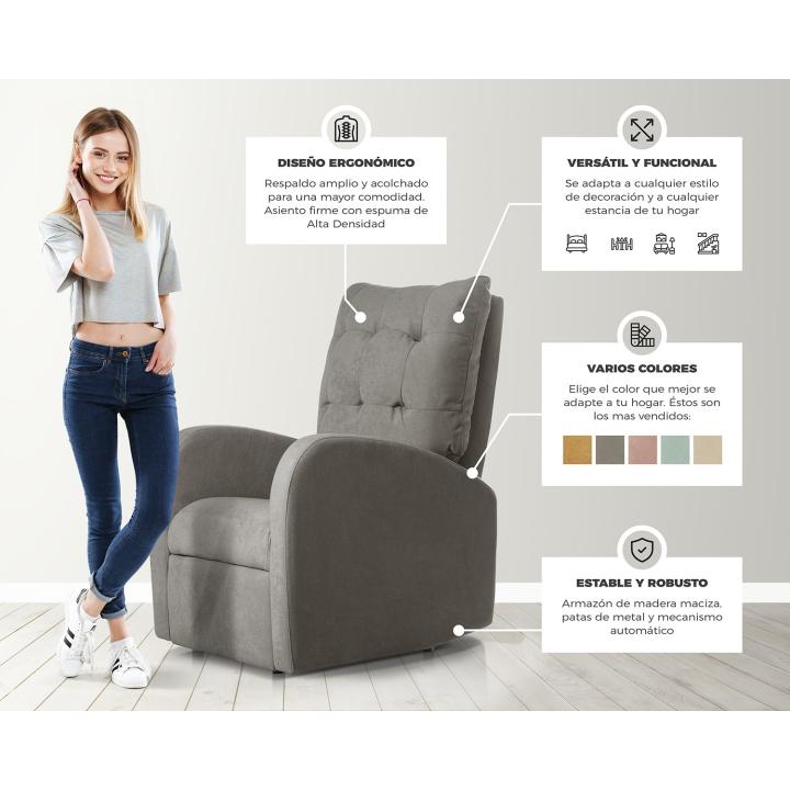 Sillón reclinable tapizado SOFT