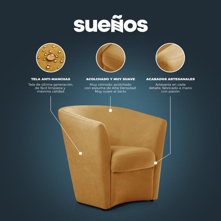 Butaca tapizada SOFÍA
