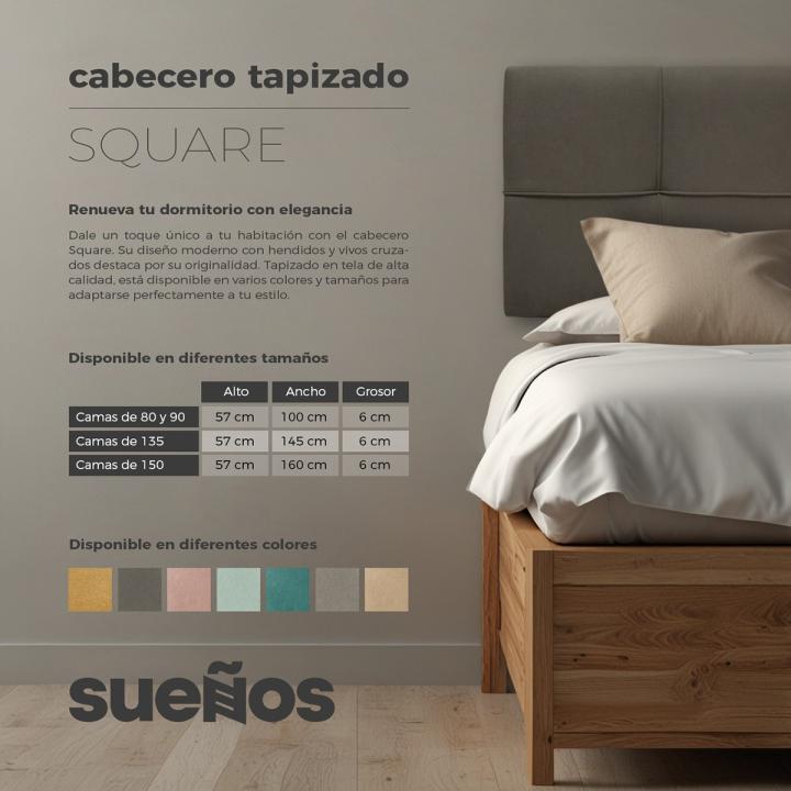 Cabecero de cama tapizado SQUARE 