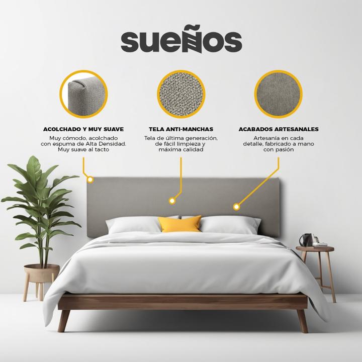 Cabecero de cama tapizado LISO