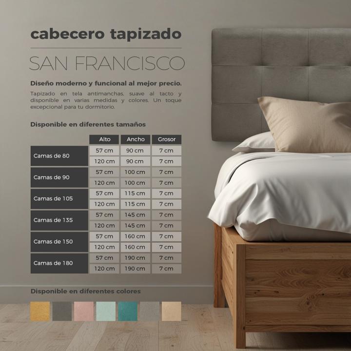 Cabecero de cama tapizado SAN FRANCISCO 