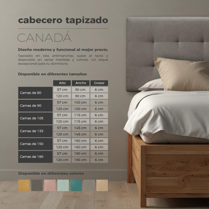 Cabecero de cama tapizado CANADÁ 