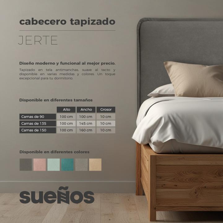 Cabecero de cama desenfundable JERTE