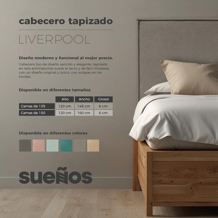 Cabecero de cama tapizado LIVERPOOL