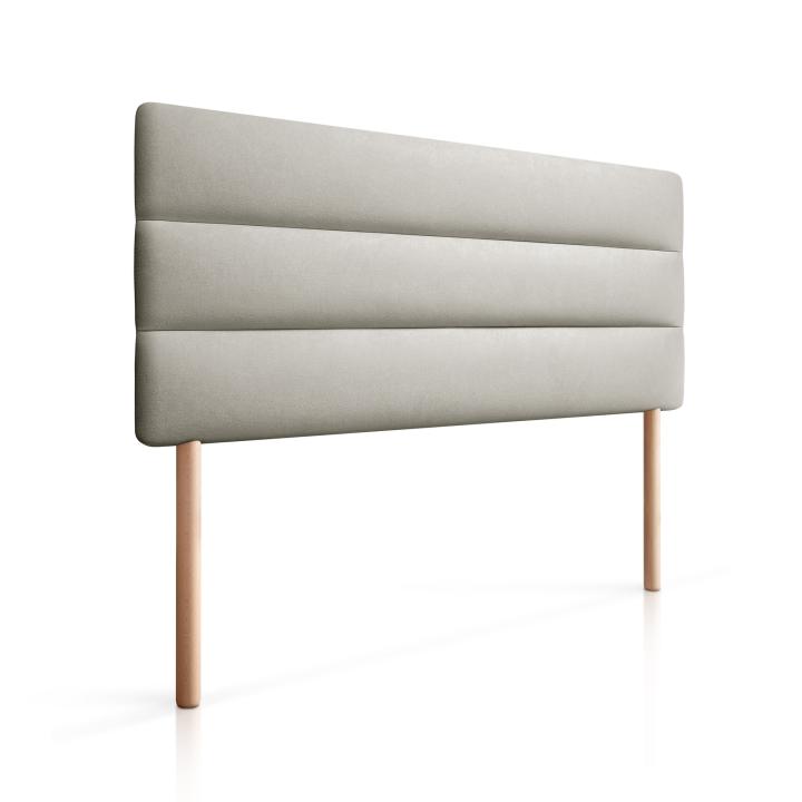 Cabecero de cama tapizado con patas de madera DEVA