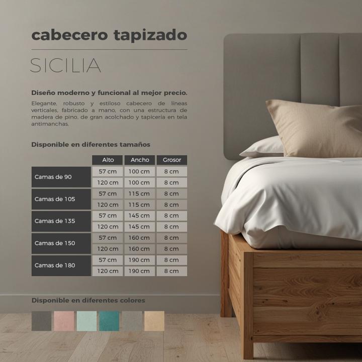 Cabecero de cama tapizado SICILIA