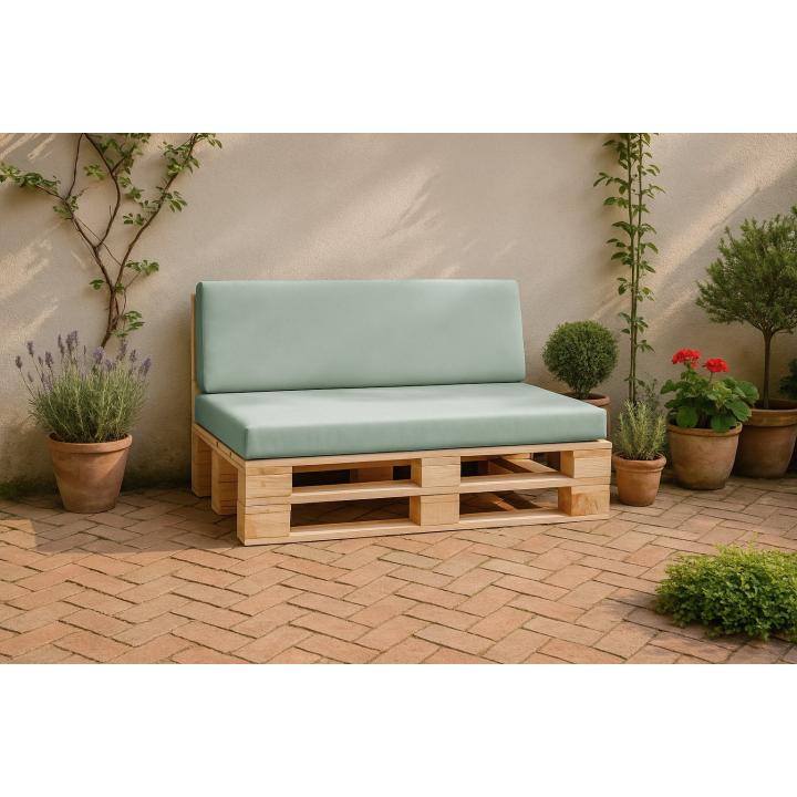 Pack asiento y respaldo enfundado en tela antimanchas para sofás de palets