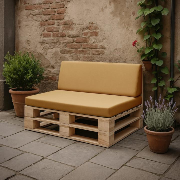 Pack asiento y respaldo enfundado en tela antimanchas para sofás de palets
