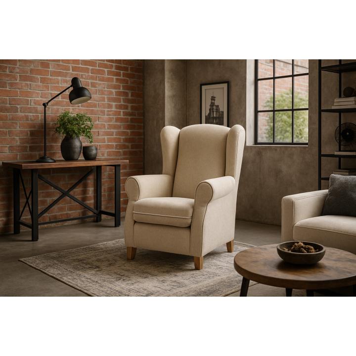 Sillón orejero tapizado IRENE