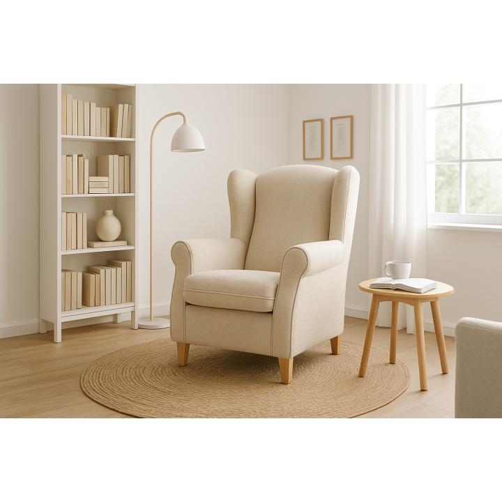Sillón orejero tapizado IRENE