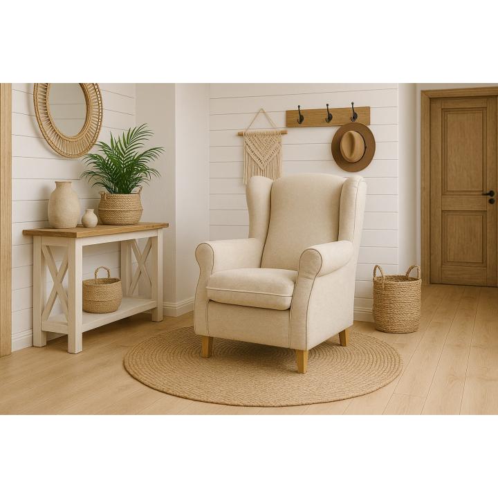 Sillón orejero tapizado IRENE