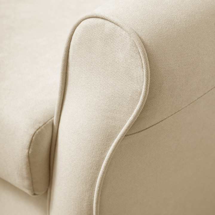 Sillón orejero grande XXL grande modelo Irene tapizado en tela anti manchas