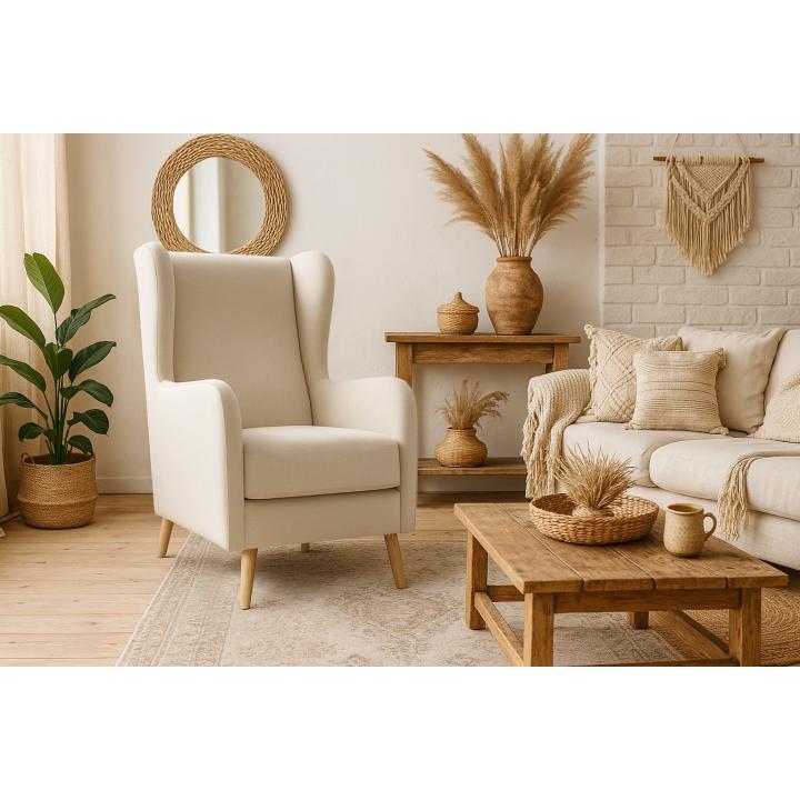 Sillón orejero tapizado NAREX