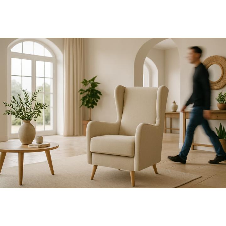 Sillón orejero tapizado NAREX